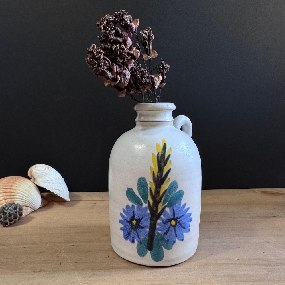 Small 4" Vintage Swedish Höganäs Keramik Folk Art Miniature Stoneware Jug
